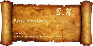 Bruk Mariann névjegykártya